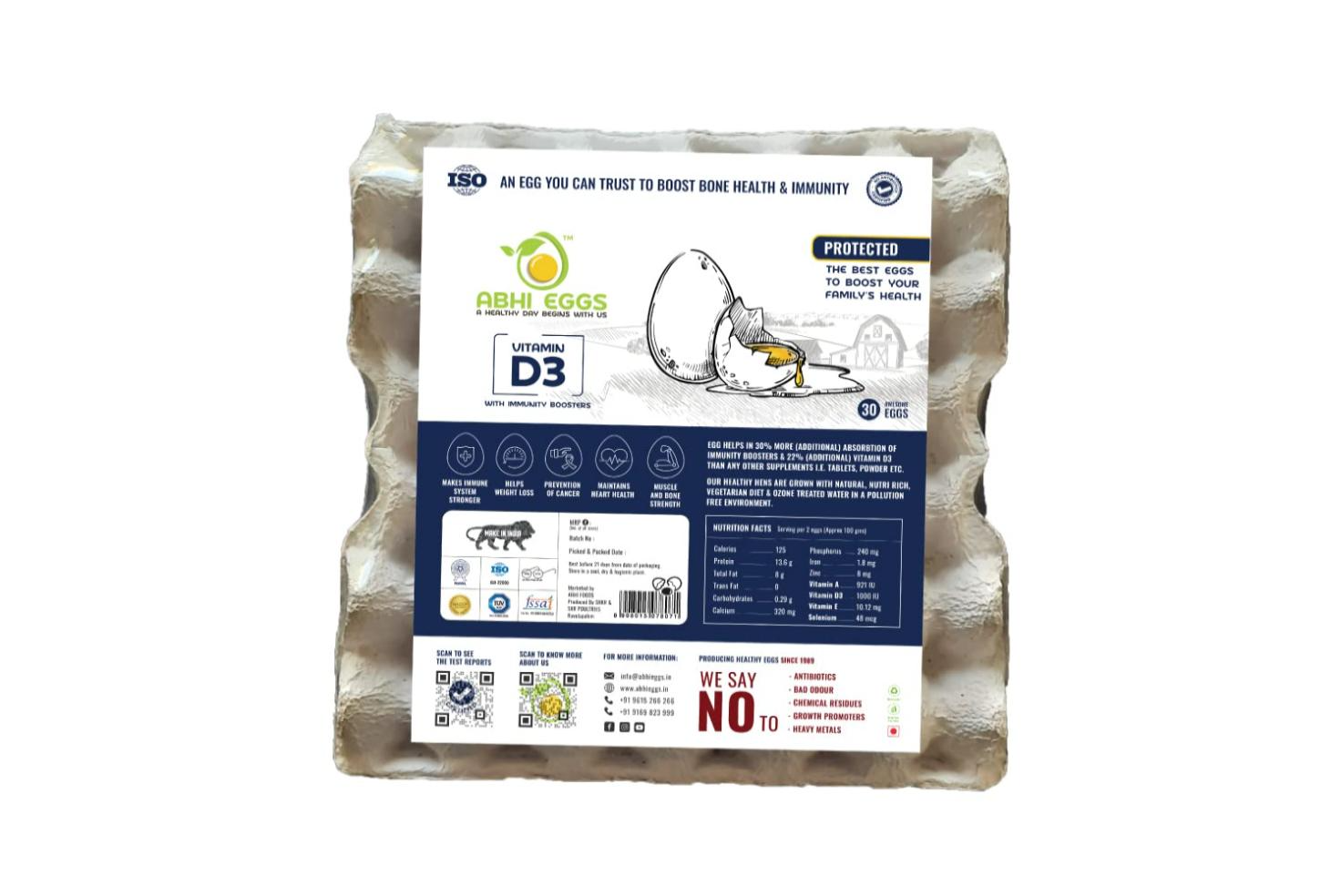 ABHI EGGS TRAY D3 30 Pack